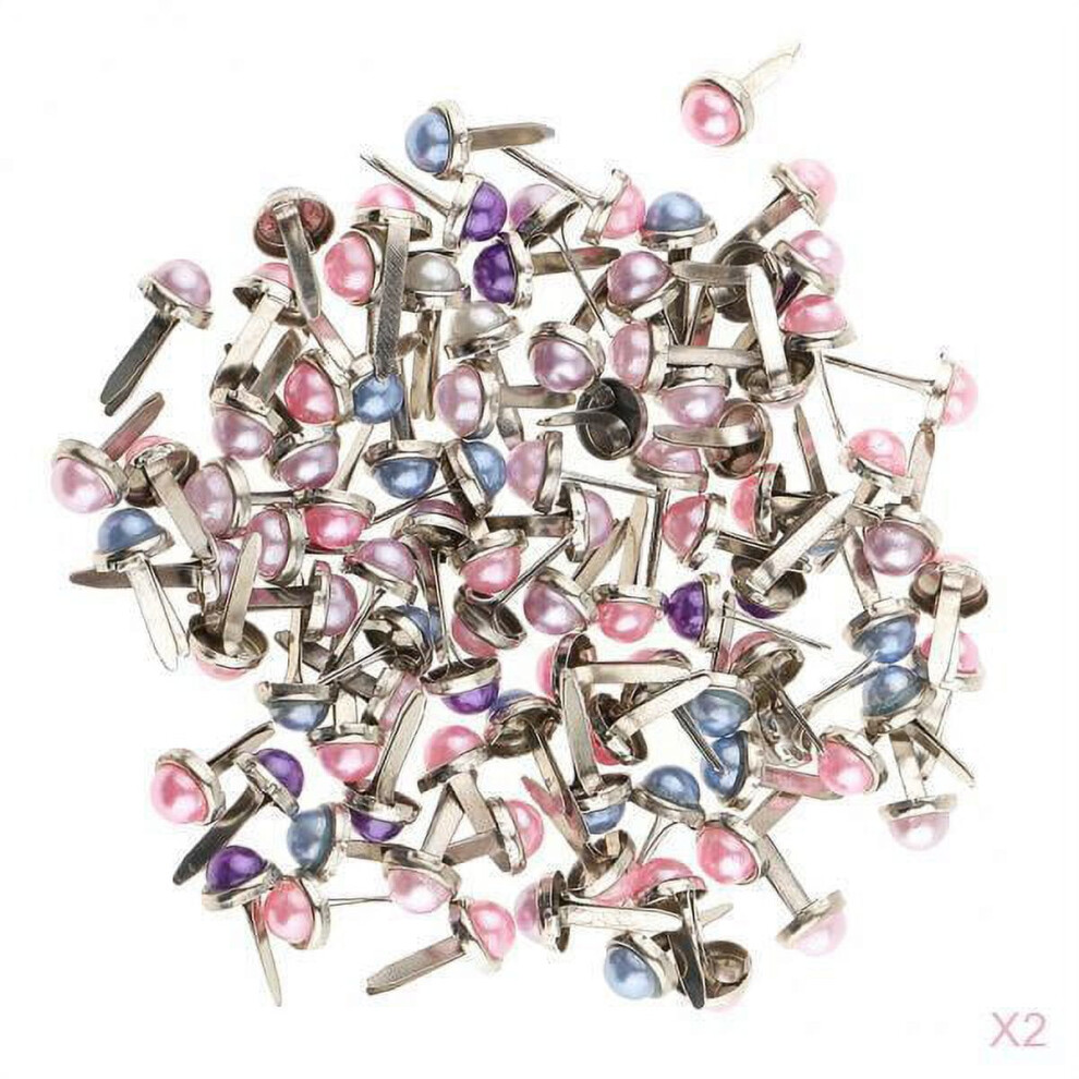 400Pcs Pearl Split Pins Brads Paper Fasteners Scrapbooking Embellishment 6Mm 9327961666085