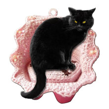 Black Cat Christmas Ornament Acrylic 2D