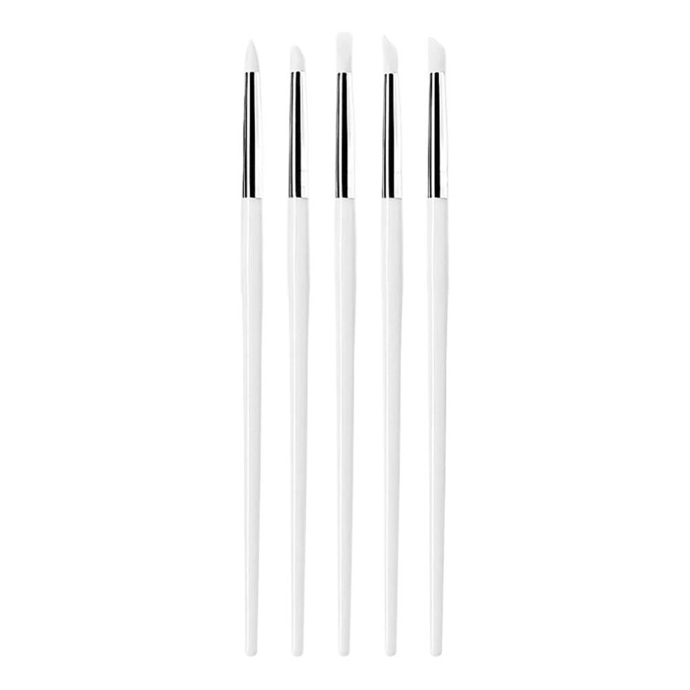 5pcs Silicone Tip Nail Art Pen Set-for Carving Professional Manicure Design Tool