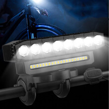 Bike Headlight | USB Rechargeable Cycling Light | 900 Lumens High/Low Beam, Waterproof, 4000mAh Battery, Built-In Horn, 6 Lighting Modes, Black