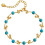 Turquoise beaded bracelet gold plated 18K 1