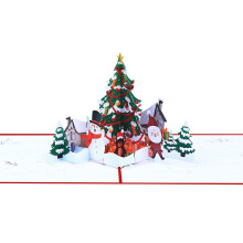 Christmas Card Santa Claus Handmade Popup Greeting Cards for Holidays Winter