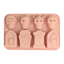 Halloween Silicone Mold for Baking – Pumpkin, Bat, Witch Hat Shapes for Gummy, Fondant, Ice Cubes | Non-Stick & Flexible | Compatible with DIY