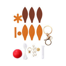 DIY Sewing Keychain Kit Colorful Car Key Chain Party Favors Bag Charm Making Brown and Khaki