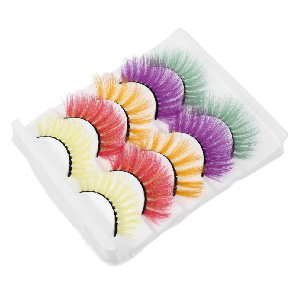 5 Pairs Fake eyelashes Dramatic False Eyelashes rainbow lashes eyelashes dramatic Colored Eyelashes False Lashes 3d Flexible False