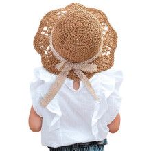 AWZXDE Toddler Sun Hat For Kids Unisex Wide Brim Straw Hat UPF 50+ For Spring Summer Beach And Outdoor Play Khaki