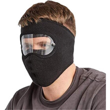 Winter windproof face mask with detachable goggles and