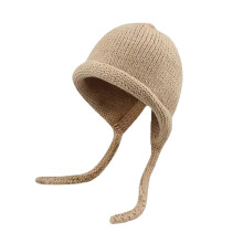 Vintage Roll Brim -neulepipo – Lämmin akryyli, yksi koko