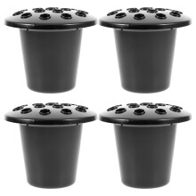 4Pcs Black Graveyard Flower Pot Plastic Memorial Vase with Stable Structure
