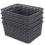 4-Pack Gray Plastic Small Storage Baskets, 10" x 7.7" x 4" 1