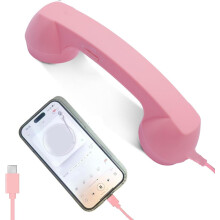 2026 New Retro Phone Handset Compatible with iPhone – Type-C Wired Landline-Style Receiver for Calls, Video Conferences & Meetings