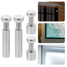 6Set Silver Mirror Mounting Brackets Fastening Stylish Photo Frame Hardware for Wall