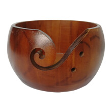 Wooden Yarn Bowl, Portable Organizer for Knitting and Crochet Supplies, Handmade Storage Bowl for Yarn Management
