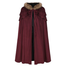 Halloween Cloak with Shoulder Pads Beaded Chain Hooded Cape for Performing Arts Ideal for Festivals and Events, One Size