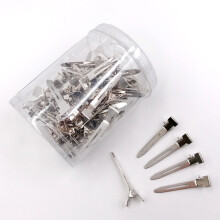 100Pcs Portable Hair Fixing Clips Stainless Steel Silver Sectioning Clips for Hair Salon Use