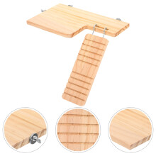 Beige Wooden Guinea Pig Ladder and Hamster Platform for Cage Decor and Activity