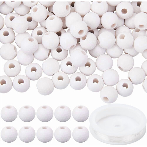 White Acrylic Golf Ball Beads 11mm 150pcs