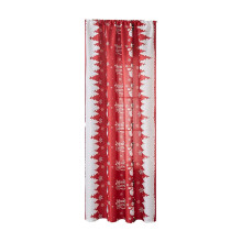 1pc Red Christmas Snowman Curtains With Rods Christmas Curtains Christmas Theme Printed Sunshade Curtains