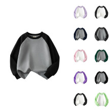 Toddler Kids Baby Boys Girls Color Block Splice Basic Crewneck Pullover Sweatshirt Children's Hoodie Coat Tops