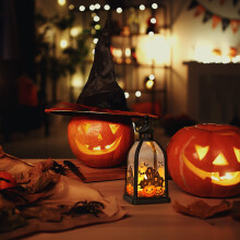 Halloween LED lantern 14.2 cm portable battery-powered