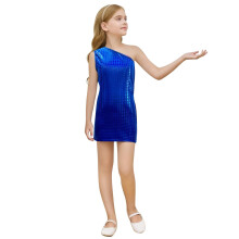 Girls' sleeveless square sequin dress blue toddler kids