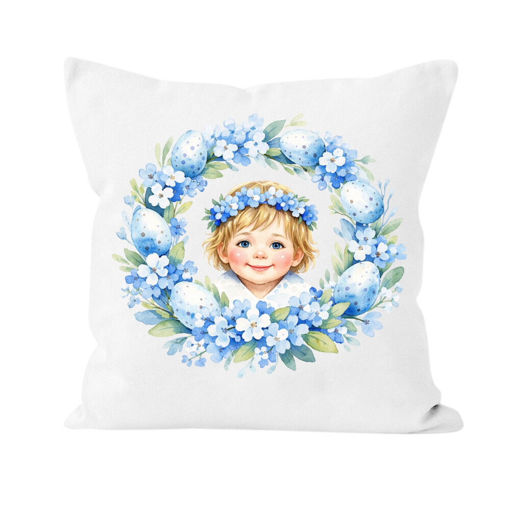 E Easter Character Cushion Throw Pillow For Childrens Room Holiday Home Accent Festive Decor Size 13.78X13.78 Inches Pillow With Pillowcase Included
