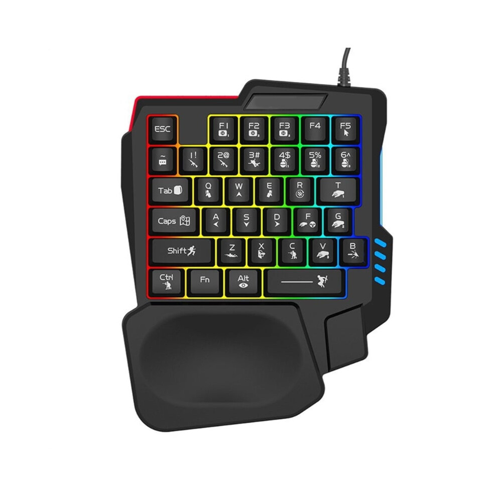 14-Key Mechanical Feel Gaming Keyboard Programmable One Hand Keypad With Ergonomic Designing And Rgb Backlight 9496895181121
