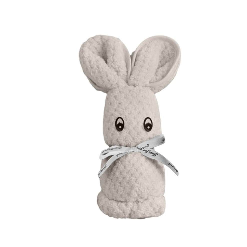 Coral Fleece Rabbit-Shaped Folded Towel Soft Absorbent Hand & Face Towel for Daily Use