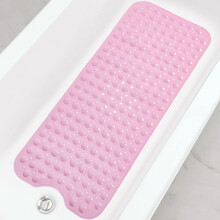 Tapis de baignoire et de douche, tapis de bain extra long et antidérapant 39 x 16 pouces, lavable en machine, avec ventouses et trous d'évacuation
