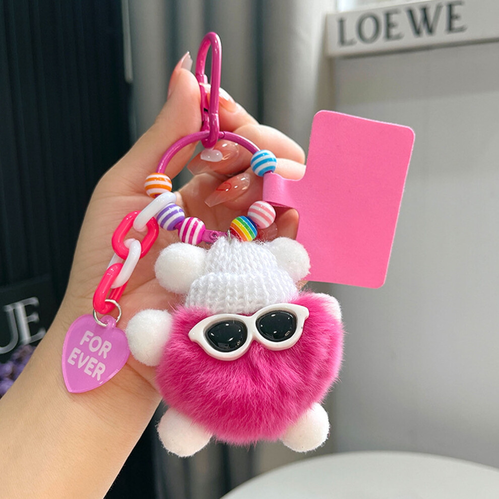 Bead Bag Charm For Women, Bag Charm For Handbags Purse Tote Backpack, Plush Pompom Keychain, Phone Wrist Strap 9448990604074