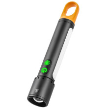 QenASHaing 10W LED Zoom Flashlight, 1000Lm, 3500mAh, SOS, Side Lights & Hook – Compatible with Camping, Hiking, Emergency Kits