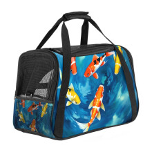Tragbare Hunde- und Katzentragetasche mit Aquarell-Koi-Karpfen-Motiv, weiche Reisetasche für Welpen