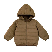 Manteau d'hiver pour enfants AWZXDE2025, garçon/fille, marron, matelassé, à capuche, veste courte chaude, vêtement d'extérieur pour temps froid,