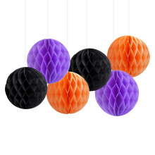 6 pompones de papel de nido de abeja de 8 pulgadas, bolas decorativas de flores de papel de seda, manualidades de papel hechas a mano para bodas.