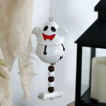 Clochette fantôme d'Halloween - Décoration suspendue effrayante de 32,3 cm (12,7 po), résine et métal, décoration festive