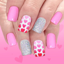 Ingne Saorga Snasta Rómánsúla 24PCS Dearadh Vailintín Glitters Patrún Croíthe Ingne Saorga Gearra Cearnógach