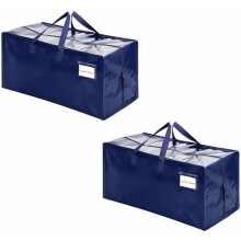 Set van 2 stevige verhuisdozen met rugzakriemen, ritssluiting, opbergtassen voor studentenkamers – Blauw (compatibel met Moving Essentials)