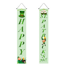 Lot de 2 bannières de porte pour la Saint-Patrick, panneau de bienvenue trèfle vert, décoration de porche, toile de fond pour fête irlandaise –