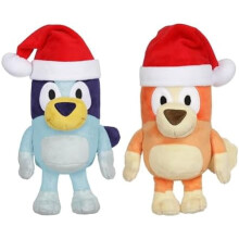 Lot de 2 peluches pour tout-petits, 18-20 cm, douces et festives, avec bonnets de Père Noël. Peluches câlines pour enfants de 3 ans et plus.