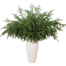 12 branches artificielles de pin Norfolk de 45 cm (18 pouces) – Faux cèdre pour vase, bricolage, guirlande, couronne, décoration de Noël