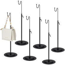 Lot de 6 présentoirs à sacs à main, hauteur réglable, pour la maison, les boutiques, les comptoirs de magasins et le commerce de détail (noir)