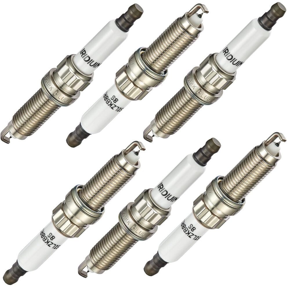 6-Pack Iridium Spark Plugs Compatible With Bmw X3/X4/X5/X6/135I/335I/435I/535I/640I/740I/740Li/M235i/Activehybrid 3/5/7, 3.0L L6 Engine, Replaces 9450273978598