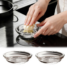 Glass Garlic Grater Plate Manual Grating Plate Natural Grinder Transparent Color Ginger Mincer for Garlic Ginger Chocolate Cheese Grey