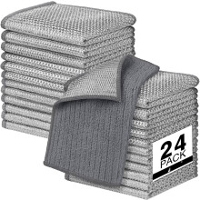 Lot de 24 torchons métalliques anti-rayures, lavables double face, pour ustensiles de cuisine, éviers, vaisselle et plaques de cuisson, 18 x 20 cm,