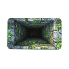 Tapis tunnel en briques immersif 3D – Illusion d'optique réaliste, motif tunnel ancien en briques, 60 x 90 cm, compatible avec la décoration