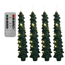 Lot de 4 bougies de Noël sans flamme avec télécommande, bougies LED lumineuses à piles pour la décoration de Noël et de la maison.