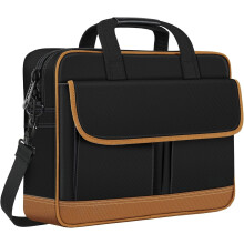 Aktovka na notebook 15,6" pre mužov/ženy, vodeodolná crossbody taška cez rameno, kancelárska taška, čierna/hnedá