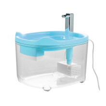 Distributeur d'eau automatique pour chats et chiens, silencieux, avec indicateur de niveau d'eau visible, 17,5 x 19 x 15,5 cm, bleu