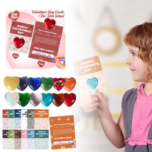 Pierre précieuse de la Saint-Valentin 24 cartes de Saint-Valentin en forme de cœur pierre précieuse cristal de la Saint-Valentin
