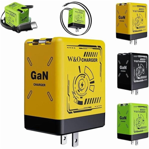 Φορτιστής W&O2-σε-1GaN (Τύπος-C/L), 120W, Πρίζα γρήγορης φόρτισης με καλώδιο, Συμβατός με